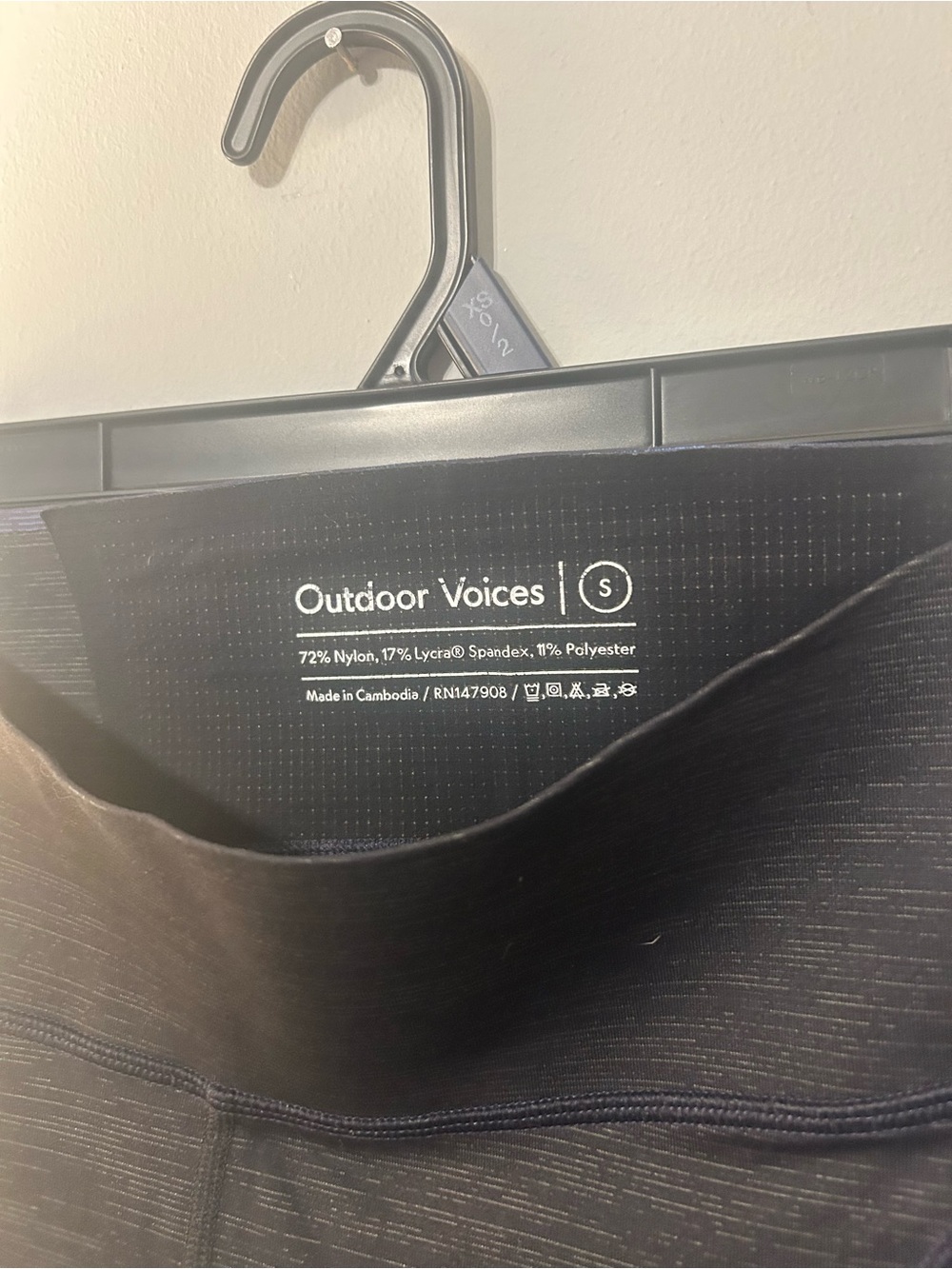 Outdoor Voices Black Heathered Active Leggings